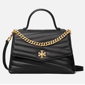 Tory Burch Kira Chevron Top-Handle Satchel - Black